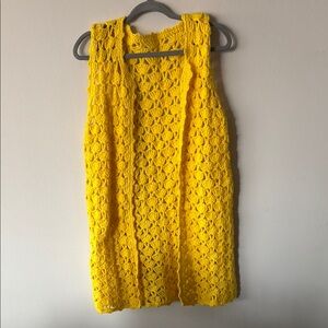 Sunny Yellow Crochet Vest